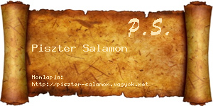 Piszter Salamon névjegykártya